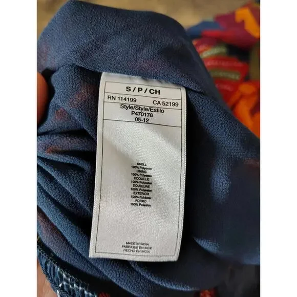 Roxy Dream Strapless midi tiered dress Corsair Blue Orange Bohemian Sweetheart - Picture 9 of 9